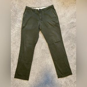 Frank & Oak Men’s The Newport Olive Green Straight Chino Pants Size 34x34